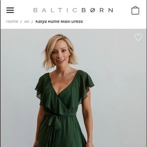 Baltic Born Katya Ruffle Maxi Dress Evergreen